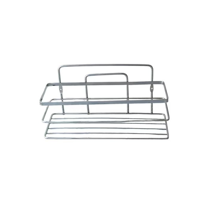 Etajera pentru baie, din metal, un raft dreptunghiular cu rama, crom lucios, SB007B, 270 x 110 mm
