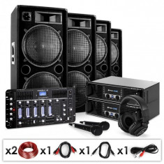 Electronic-Star Set DJ PA ?Bass First Pro Bluetooth?, 2 x amplificator, 4 x boxe, mixer, 4000 W foto