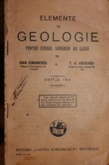 ELEMENTE DE GEOLOGIE - IOAN SIMIONESCU SI T.A.BADARAU foto