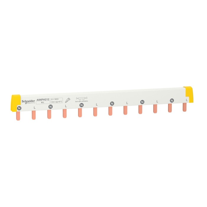 Bareta de alimentare 2P busbar pin 12M 100A Acti9 Schneider A9XPH212