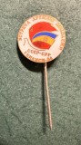Insigna CCCP Romania 1984 Intalnirea de prietenie a tineretului sovietic si roman Tibilisi