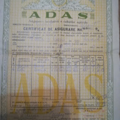 1957, Certificat Asigurare culturi agricole, ADAS, comunism