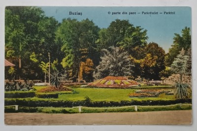 BUZIAS , O PARTE DIN PARC , CARTE POSTALA , 1927 foto