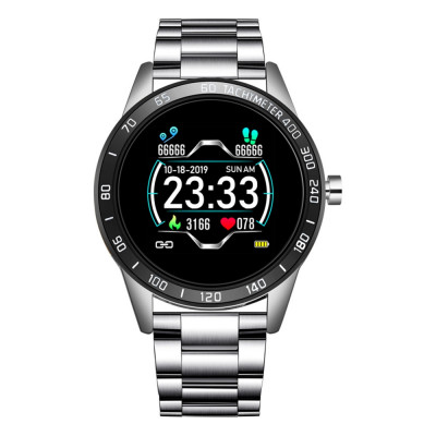 Ceas smartwatch Lige OMC Android si IOS, Display color 1.3 inch, argintiu foto
