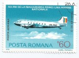 *Romania, LP 918/1976, 50 de ani de la inaugurarea primei linii aeriene nationale, 60 bani, eroare, oblit., Stampilat