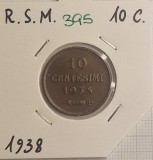395 San Marino 10 Centesimi 1938 , KM#13, buna