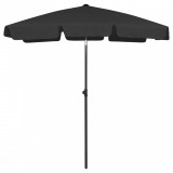 Umbrelă de plajă, negru, 180x120 cm, vidaXL