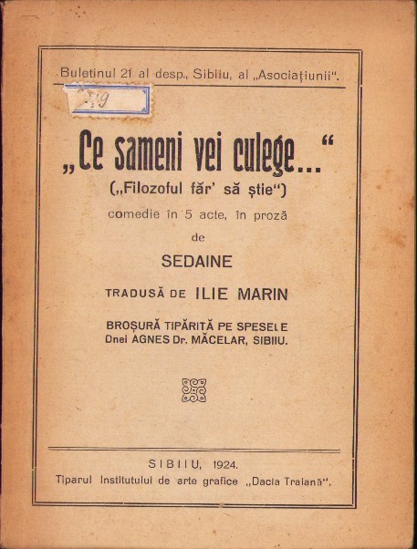 C5387N Ce sameni vei culege 1924