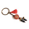 Breloc Feng Shui Moneda Chinezeasca, Aventurin, Citrin, Ochi de Tigru, Ciucure Rosu, Auriu, Abundenta, Prosperitate