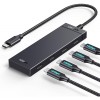 Hub USB-C UGREEN CM806, 4 x USB-C, 0.5m, Negru