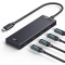 Hub USB-C UGREEN CM806, 4 x USB-C, 0.5m, Negru
