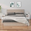 Gossi noptiere, 2 buc., alb, 40x35x49 cm, lemn masiv de pin