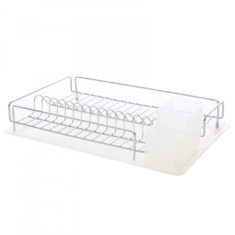 Suport bucatarie, pentru vase, cromat, 47 x 32 x 9 cm, tava si suport tacamuri, ConceptSeller foto