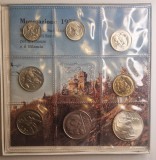Set Monede Monetarie San Marino 1975, km#40, 41, 42, 43, 44, 45, 46, 47, 500 lire argint, in cutie cu pliant, 8 monede, Europa