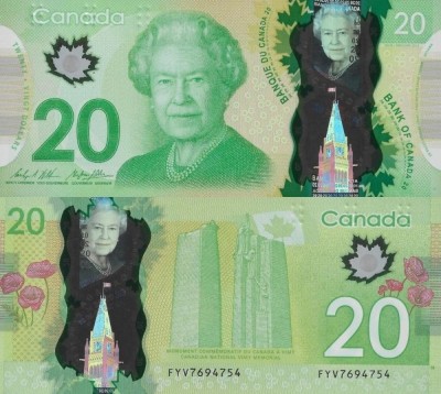 CANADA 20 dollars 2012 polymer UNC!!! foto