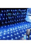 Lumini solare &icirc;n plasă pentru exterior, 3x2M 192 LED-uri, lumini de z&acirc;ne impermeabile, 8 moduri de funcționare cu telecomandă și temporizator, lumini