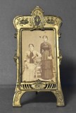Rama foto veche pentru fotografie CDV - alama cu decor elemente vegetale - secol XIX - bonus CDV de Jassy