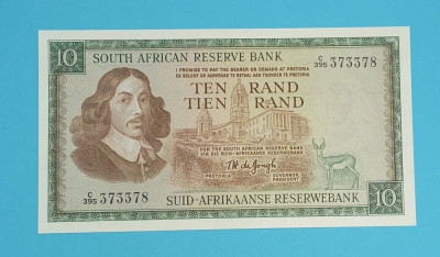 Africa de Sud 10 Rand 1975 &amp;#039;Van Riebeeck&amp;#039; UNC serie: C/395 373378 foto