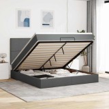 VidaXL Cadru pat otoman cu saltea țesătură gri &icirc;nchis 160x200 cm