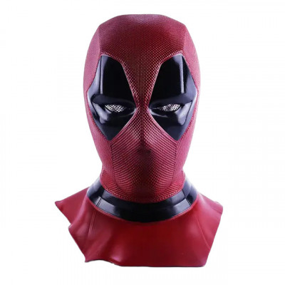 Masca dupa personajul supererou din Deadpool, Halloween, Cosplay, latex, rosu foto
