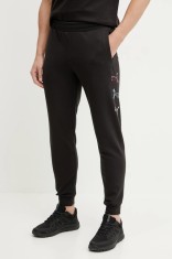 Puma pantaloni de trening barbati, culoarea negru, cu imprimeu, 684666