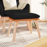 VidaXL Taburet, negru, 45x29,5x35 cm, textil &amp; piele ecologică