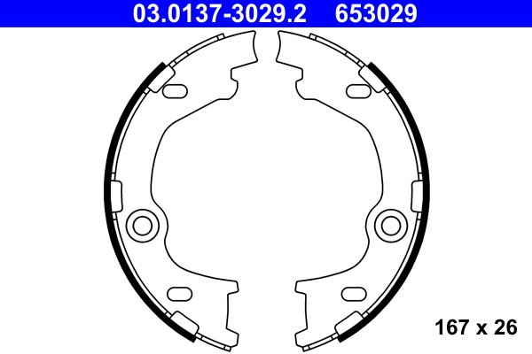ATE 03.0137-3029.2 Set saboti frana, frana de mana