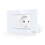 Cumpara ieftin Intrerupator Mecanic Jaluzele + Priza cu Rama din Sticla LUXION, Standard Italian, 3M SmartElectro IntelligentHouse