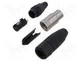 Conector XLR mufă mamă 3 pini drept pe cablu lipire 16A 14AWG NEUTRIK