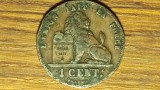 Belgia - moneda de colectie raruta - 1 cent / centime 1902 - text francez - starea din imagini