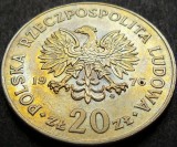 Cumpara ieftin Moneda Comemorativa 20 ZLOTI - POLONIA, anul 1976 * cod 2597 A = M. NOWOTKO, Europa