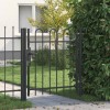 VidaXL Poartă de gard Gri 100 x 100 cm Oțel acoperit cu pulbere