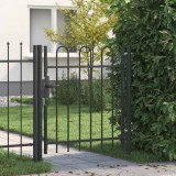 vidaXL Poartă de gard Gri 100 x 100 cm Oțel acoperit cu pulbere
