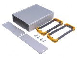 Carcasă aluminiu gri cu panou 102.9mm x 120mm x 40mm