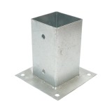 Suport stalp patrat aplicat 81x81x150 mm, otel zincat, grosime 2 mm