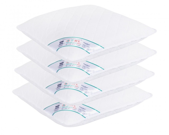 Set 4 perne matlasate microfibra HypoallergenicMed Somnart, lavabile la 95&deg;C, 70 X 70 Relax KipRoom
