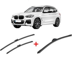 Set 3 stergatoare BMW Seria X3 (G01, F97, G08) din 2017 - 2020, pentru parbriz si luneta fata si spate auto, Bosch Aerotwin, din cauciuc siliconat rez