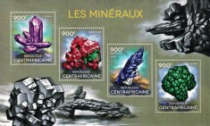 AFRICA CENTRALA 2014 - Minerale /set complet - bloc + colita MNH ( 2 imagini)