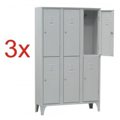 3x VESTIAR METALIC CU PICIOARE SI 6 USI 113/06, 1050x350x1800 mm (LxlxH), Italia