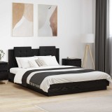 Cumpara ieftin Cadru de Pat cu Tablie Stejar Negru 140 x 200 cm Lemn prelucrat
