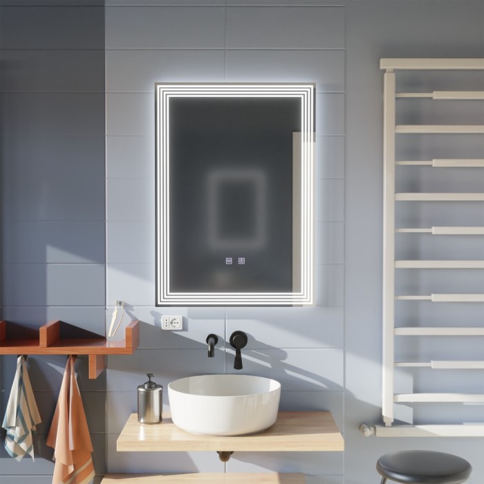 Oglinda LED Rectangulara, Dezaburire, 50x70cm, ADIS Basic Touch ModernLight Concept