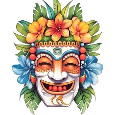 Sticker decorativ, Masca, Multicolor, 75 cm, 1288STK-4