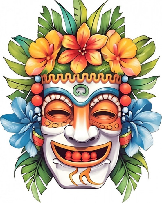 Sticker decorativ, Masca, Multicolor, 75 cm, 1288STK-4