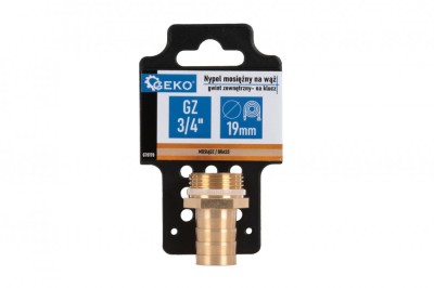 Niplu din alama pentru furtun de 19 mm, filet exterior 3 / 4&amp;quot;, Geko G70170 foto