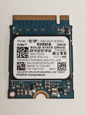 Solid State Drive (SSD) Laptop Kioxia, KBG40ZNS256G, 256GB, PCIe Gen 3 x4, M.2 format 2230, FWJTG, 2200MB/S, 1400MB/S foto