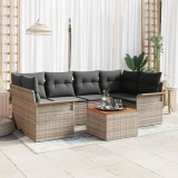 Gossi set canapea gradina cu perne gri poli ratan acacia