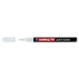 Marker permanent Edding 791, cu vopsea, corp plastic, varf rotund, 1-2 mm, alb