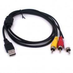 Cablu USB Tata - 3rca Tata 1,5 m foto