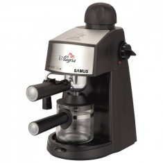 Espressor cafea Samus Alegria Putere 800W Presiune abur 3.5 bari Indicator luminos Filtru inox Negru foto