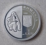 Proba aluminiu 1 Leu 2006 Academia Rom&acirc;nă , 140 ani de la infiintare, 1866 - 2006 . Raritate !